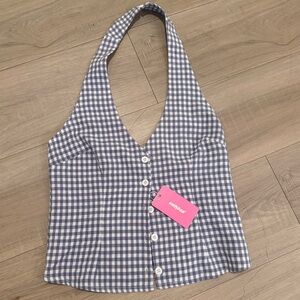 NWT Edikted Evan Gigham Top